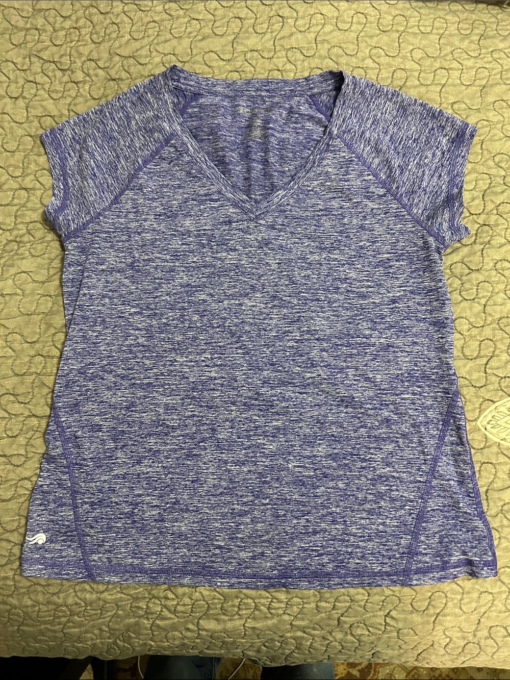 Ideology Heathered Lavender V-Neck Short Sleeve Tee